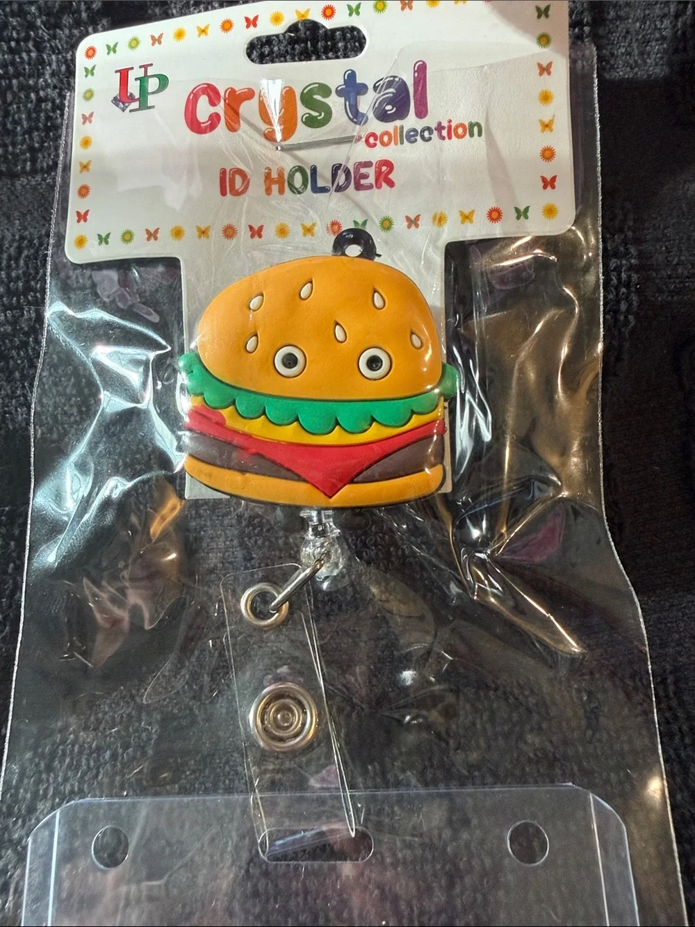 Crystal Collection Burger ID Badge Reel Holder - Yellow